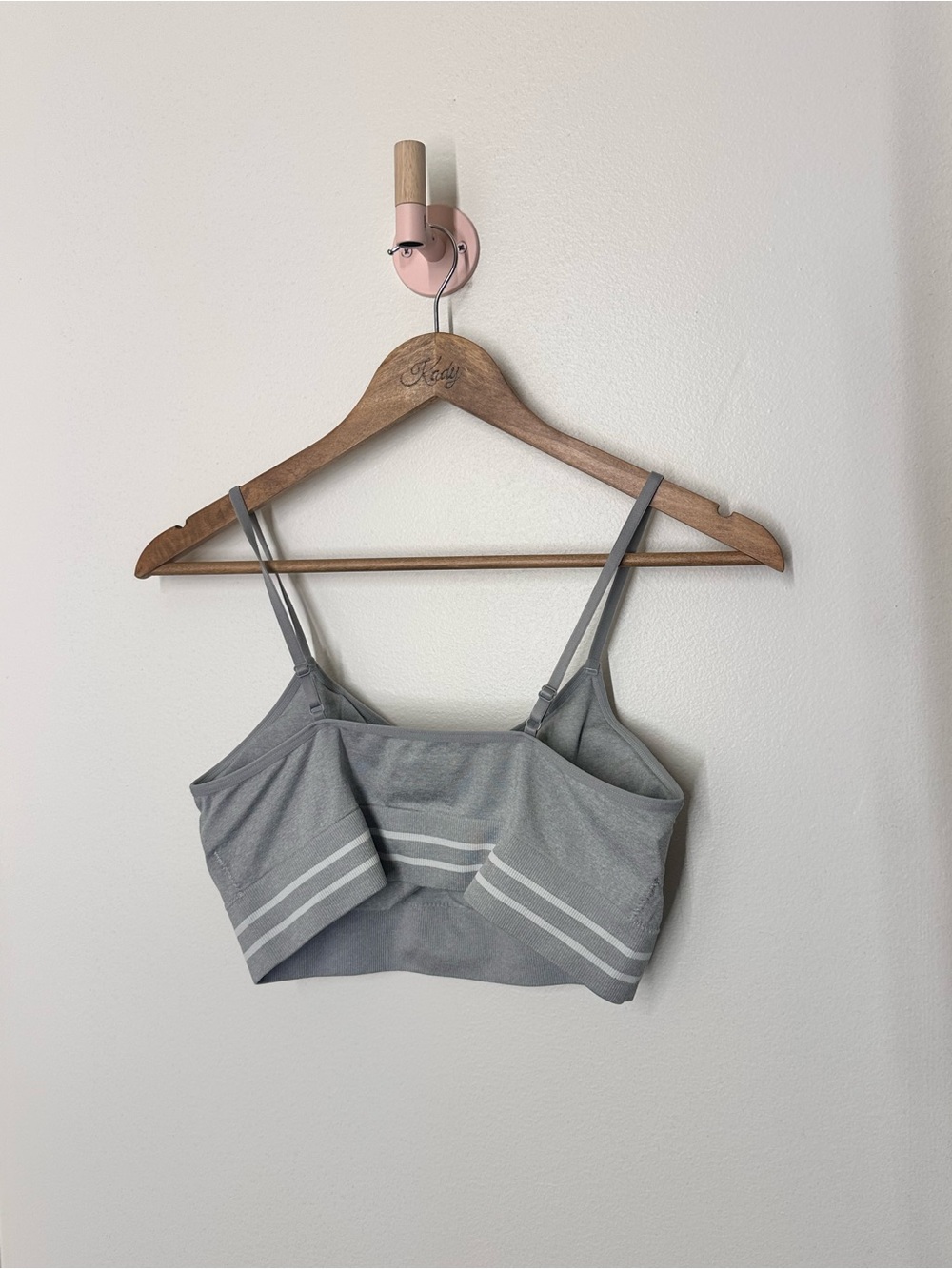 Maurices Gray Seamless Bralette Large Wireless V-Neck Padded Lounge Bra - Picture 6 of 7